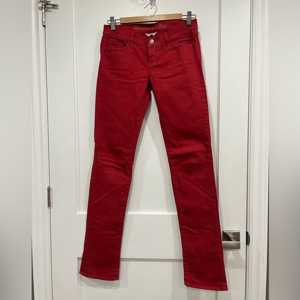 Low rise, Abercrombie skinny red jeans